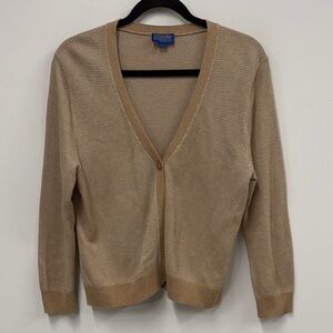 Pendleton Tan V-Neck Cardigan L